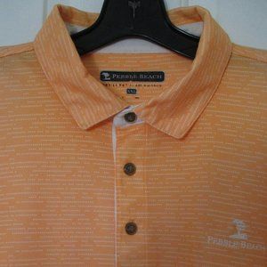 Pebble Beach Mens S/S "Pebble Beach" Golf Links (CA) Orange Polo Shirt- Size XXL